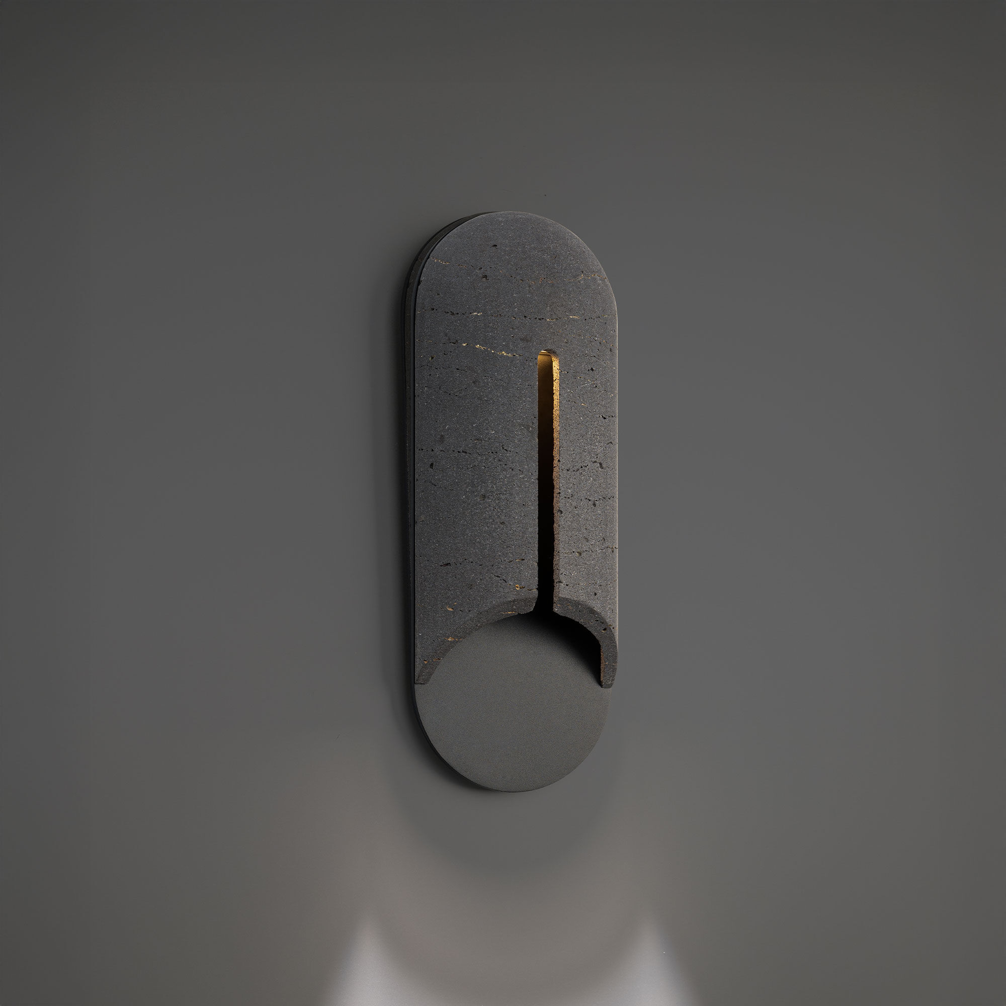 Clog LED 22 inch Bassalt Stone and Black Outdoor Wall Lighting in 3500K