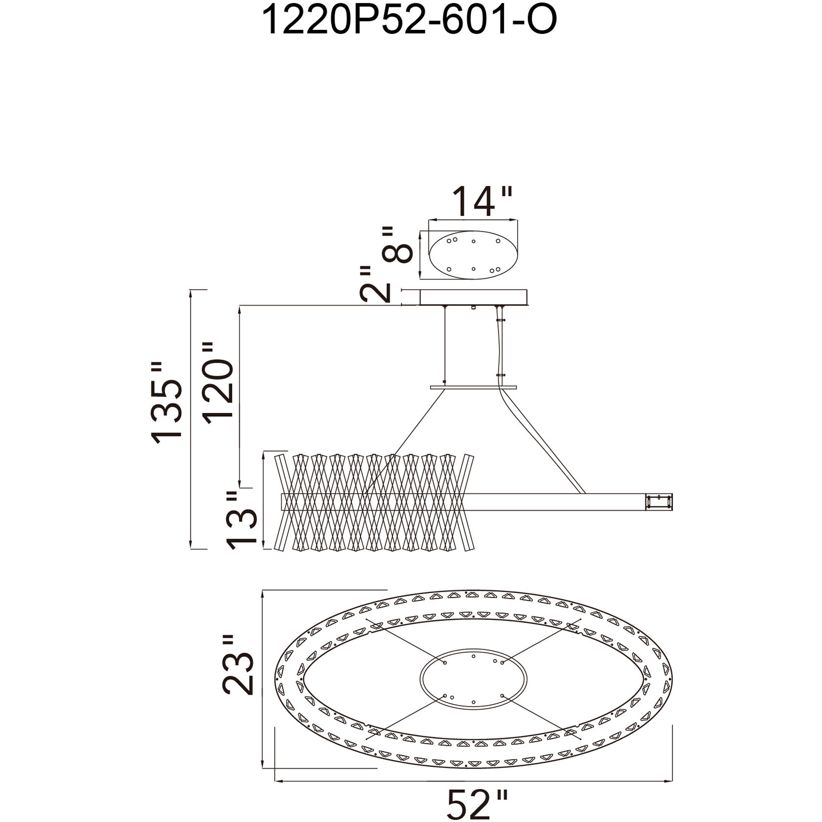 Glace LED 52 inch Chrome Island/Pool Table Light Ceiling Light