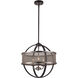 Crosswinds 3 Light 18 inch Black and Brushed Nickel Pendant Ceiling Light