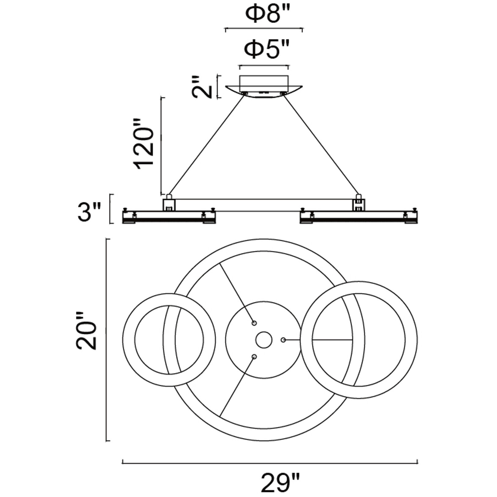 Deux Lunes LED 29 inch Brass and Pearl Black Island/Pool Table Light Ceiling Light