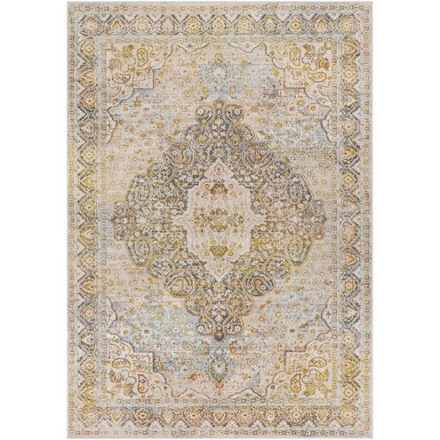Jamila 67 X 47 inch Dark Blue/Aqua/Mustard/Beige/Off-White Rug