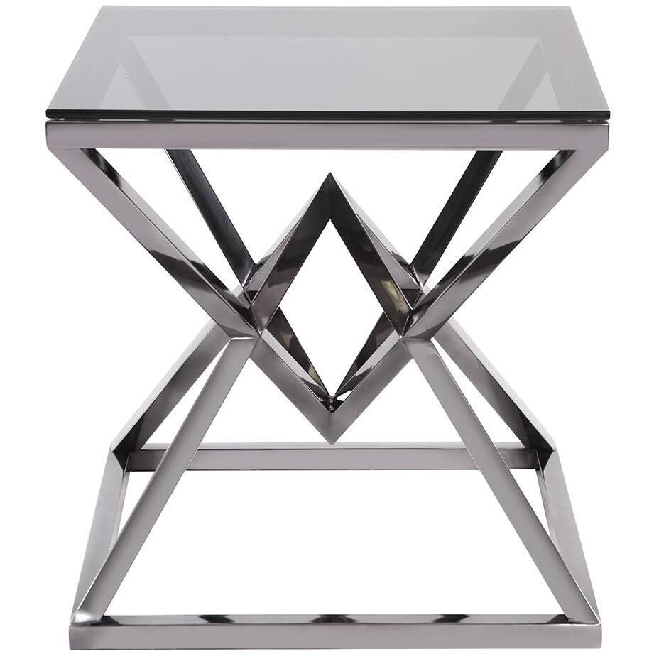Pinnacle 24.75 X 24 inch Nickel Side Table