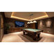 Vanguard 3 Light 58.5 inch Matte Black and Rubbed Brass Billiard Ceiling Light in White Mottle Glass
