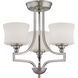 Terrell 3 Light 18 inch Satin Nickel Semi-Flush Ceiling Light