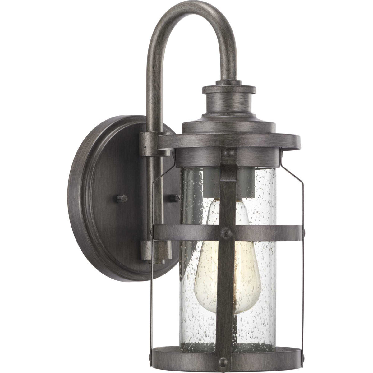 Haslett 1 Light 14 inch Antique Pewter Outdoor Wall Lantern, Small
