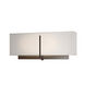Exos 2 Light 16.5 inch Oil Rubbed Bronze ADA Sconce Wall Light in Flax, Square