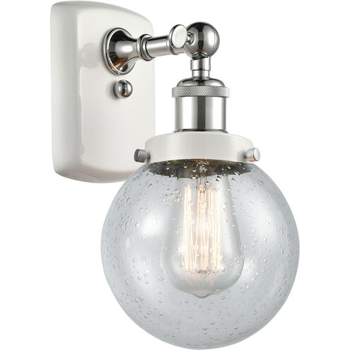 Ballston Beacon LED 6 inch White and Polished Chrome Sconce Wall Light in Seedy Glass