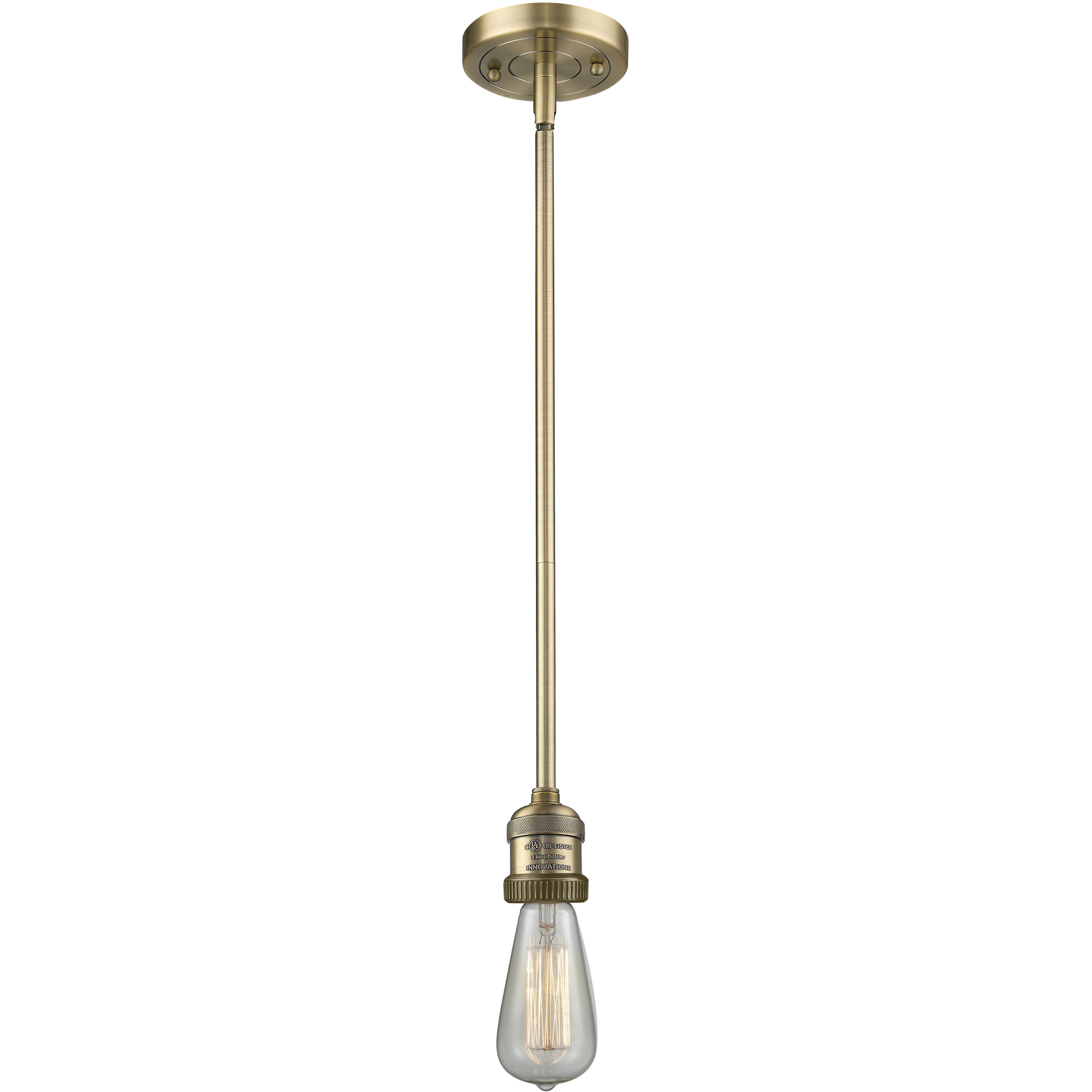 Franklin Restoration Bridgeton 1 Light 12 inch Brushed Brass Mini Pendant Ceiling Light in Incandescent, Clear