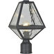 Glacier 1 Light 14 inch Black Charcoal Outdoor Post in Water