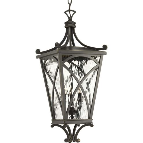 Cadence 3 Light 10 inch Oil Rubbed Bronze Outdoor Hanging Lantern, Design Series