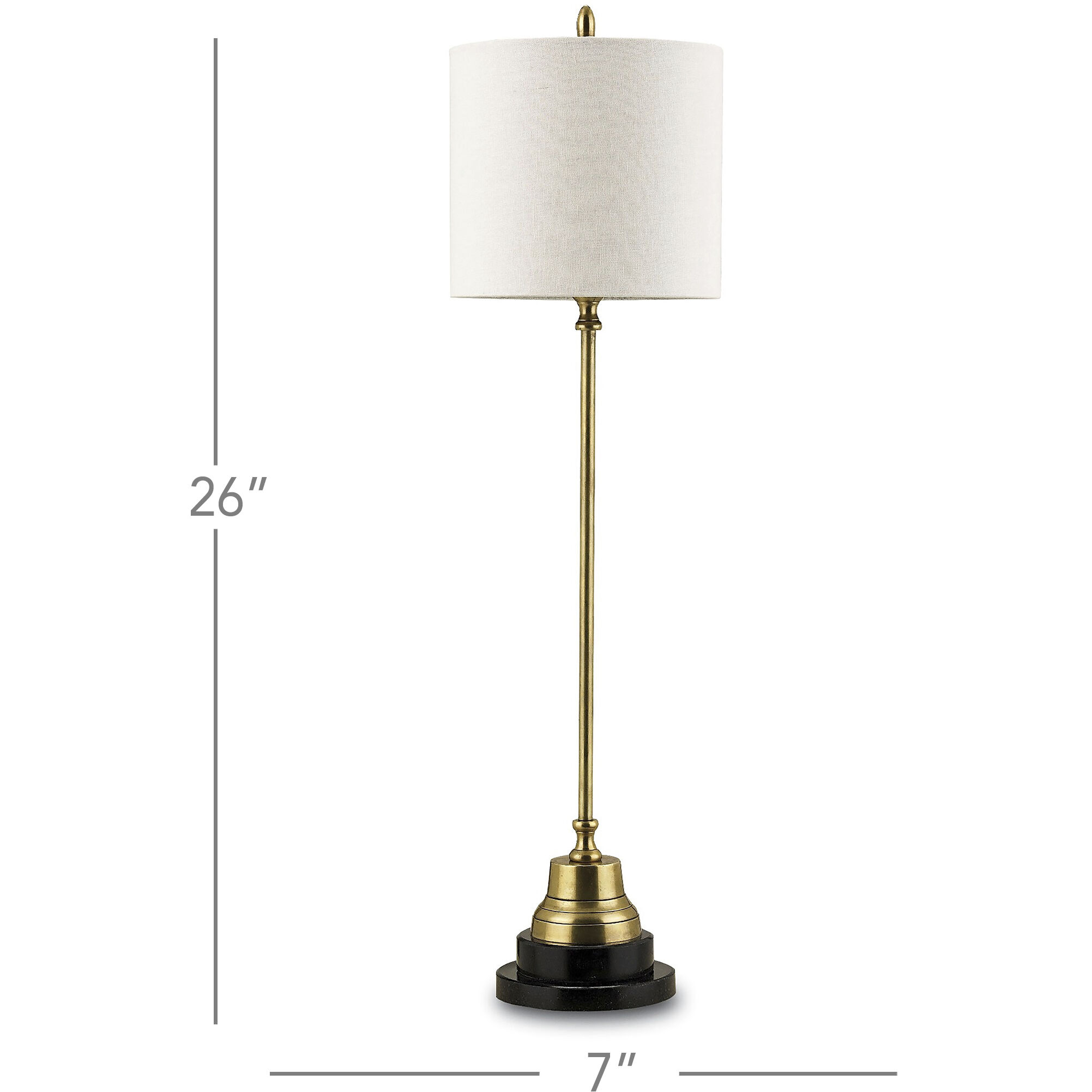 Messenger 26 inch 60 watt Vintage Brass/Black Table Lamp Portable Light