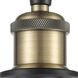 Ballston Fenton 1 Light 6.5 inch Black Antique Brass Semi-Flush Mount Ceiling Light in Clear Glass, Ballston