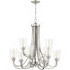 Neighborhood Grace 9 Light 32 inch Brushed Polished Nickel Chandelier Ceiling Light in Clear Seeded, Neighborhood Collection