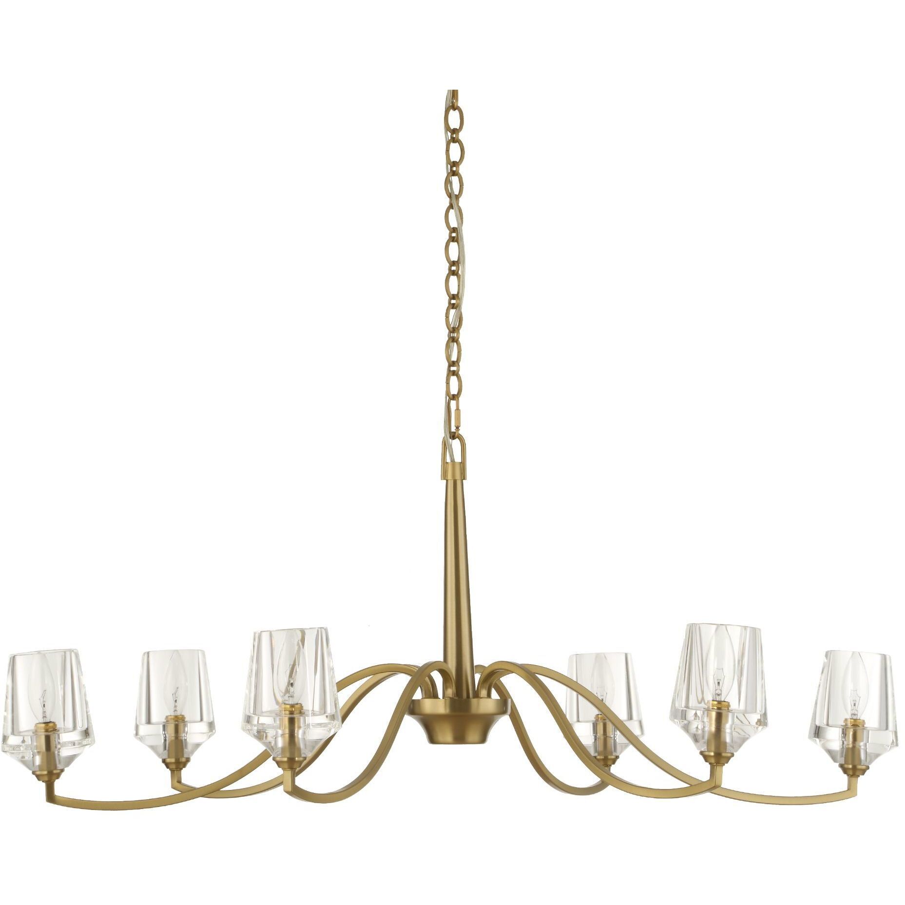 Barcelona 6 Light 40.25 inch Natural Brass Chandelier Ceiling Light