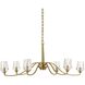 Barcelona 6 Light 40.25 inch Natural Brass Chandelier Ceiling Light