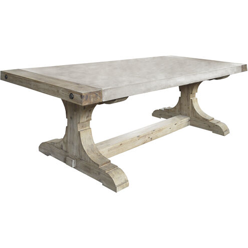 Pirate 90.5 X 39.5 inch Polished Concrete with Atlantic Brushed Dining Table