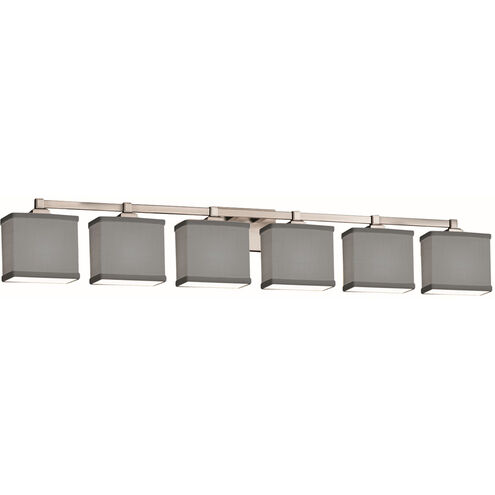 Textile 50.5 inch Polished Chrome Bath Bar Wall Light in LED, Cream, Rectangle, Regency