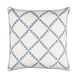 Parsons 18 X 18 inch White and Teal Throw Pillow