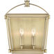Manor 2 Light 12 inch Vintage Brass Semi-Flush Mount Ceiling Light