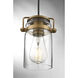 Antebellum 1 Light 5 inch Vintage Brass and Clear Mini Pendant Ceiling Light