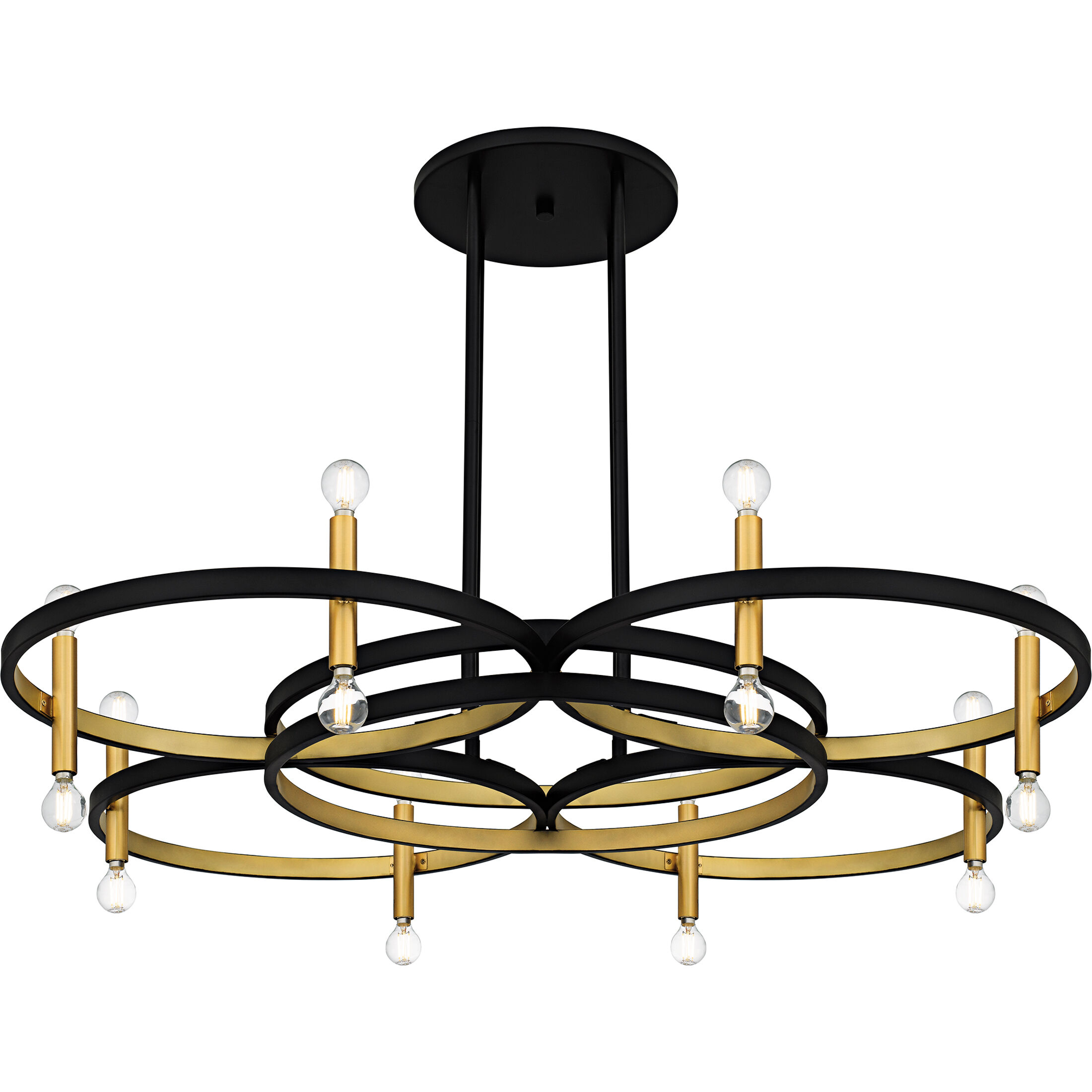 Winsland 16 Light 50 inch Matte Black Chandelier Ceiling Light