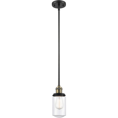 Franklin Restoration Dover 1 Light 5 inch Black Antique Brass Mini Pendant Ceiling Light in Clear Glass, Franklin Restoration