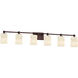 Alabaster Rocks 6 Light 48.5 inch Dark Bronze Vanity Light Wall Light in LED, Cylinder with Flat Rim