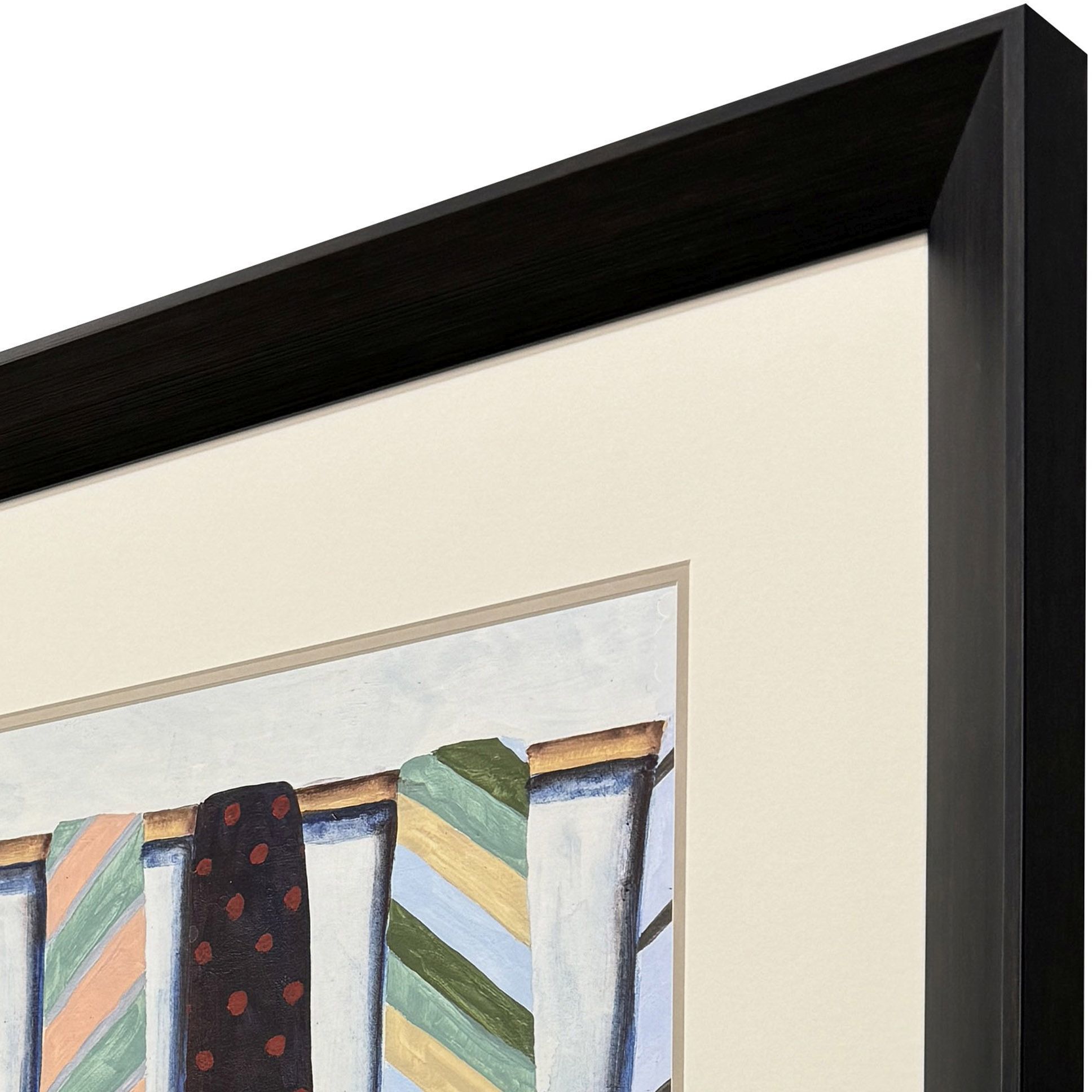 Hanging Ties Multi and Blue and Green and Yellow Framed Art