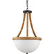 Morningside 1 Light 17.75 inch Natural/Frosted White/Satin Black Semi-Flush Mount Ceiling Light