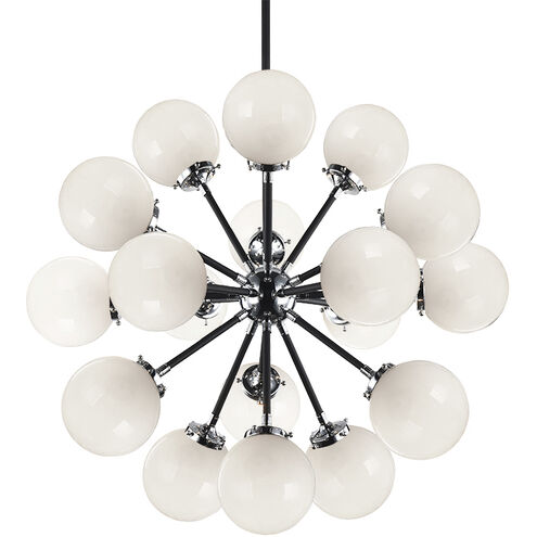 Soleil 18 Light 32 inch Chrome Chandelier Ceiling Light in Chrome and Opal Glass