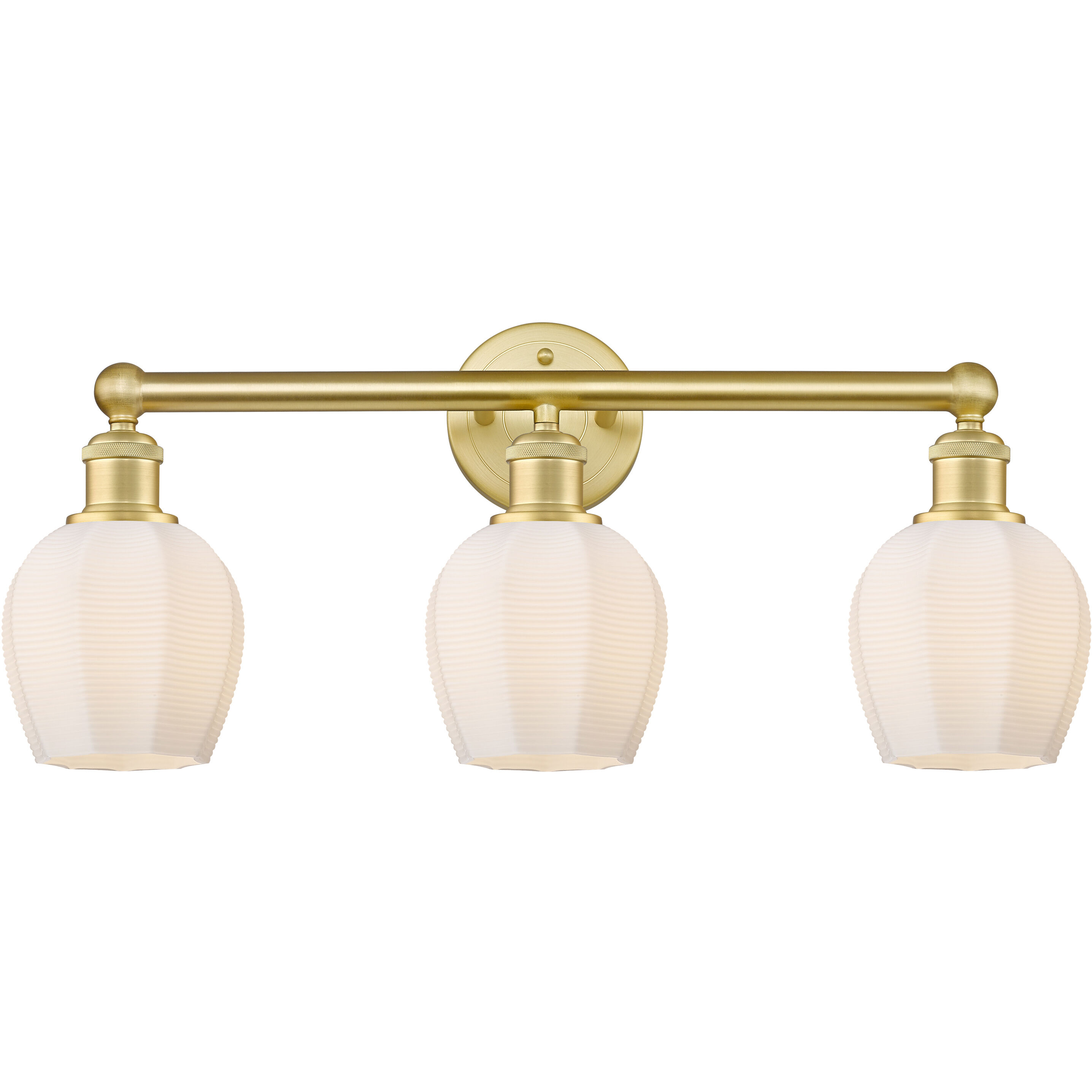 Norfolk 3 Light 23.75 inch Satin Gold Bath Vanity Light Wall Light in Matte White
