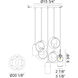 Delcia LED 20.13 inch Black Pendant Ceiling Light in Black and Smoke