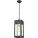 Angus 1 Light 7 inch Charcoal with Clear Outdoor Pendant