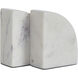 Carvella 1.97 inch White Marble Bookends, Set of 2
