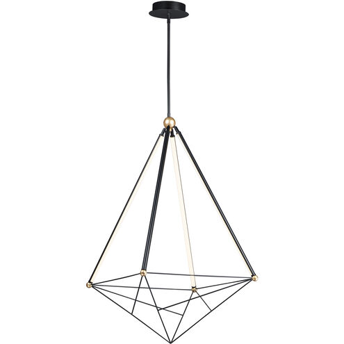 Spire LED 35 inch Black and Gold Multi-Light Pendant Ceiling Light