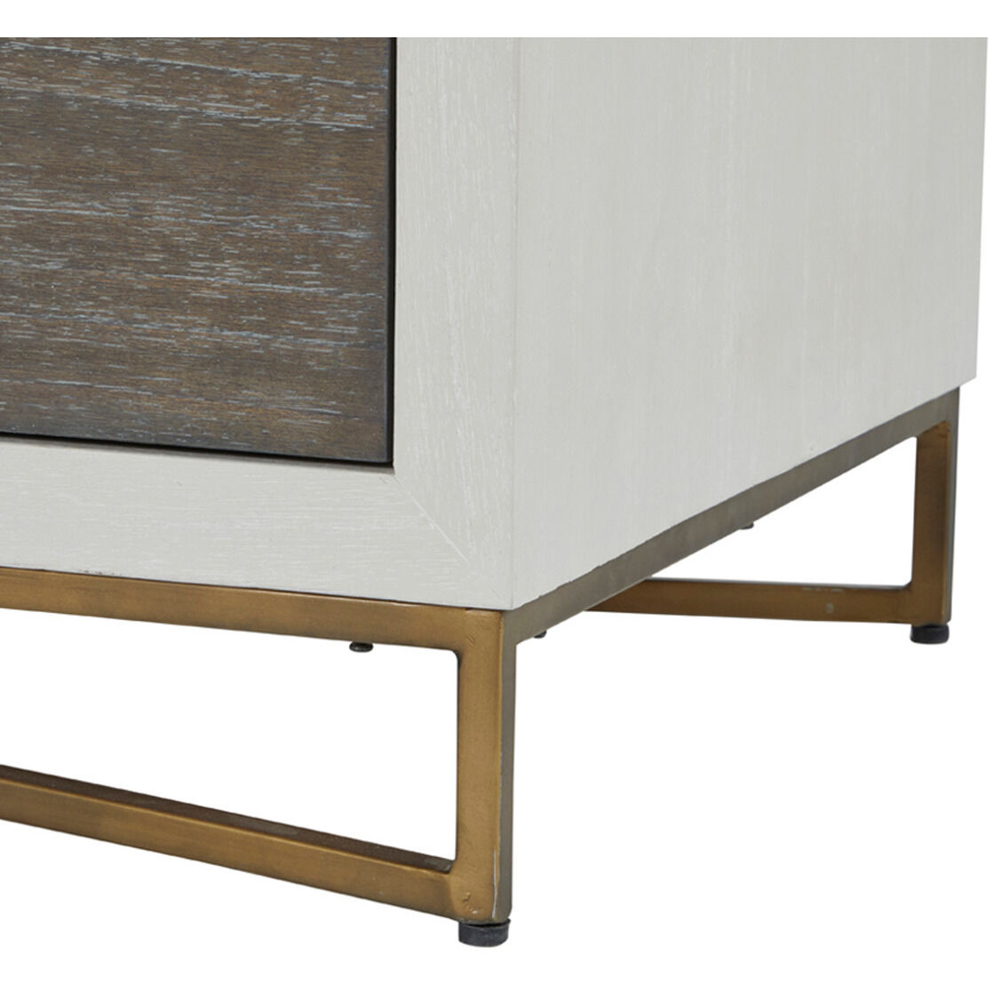 Kirsten Cerused White / Cerused Coal / Stained Brass Cabinet