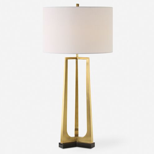 Crossroads 32.5 inch 150.00 watt Antique Brass and Black Marble Table Lamp Portable Light