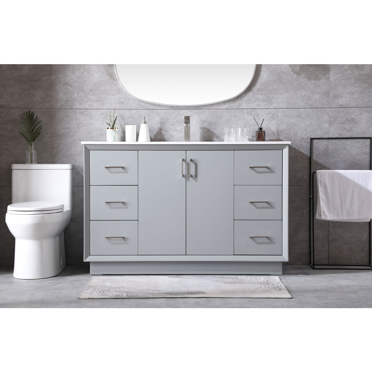 Hayes 54 X 22 X 35 inch Grey Vanity Sink Set