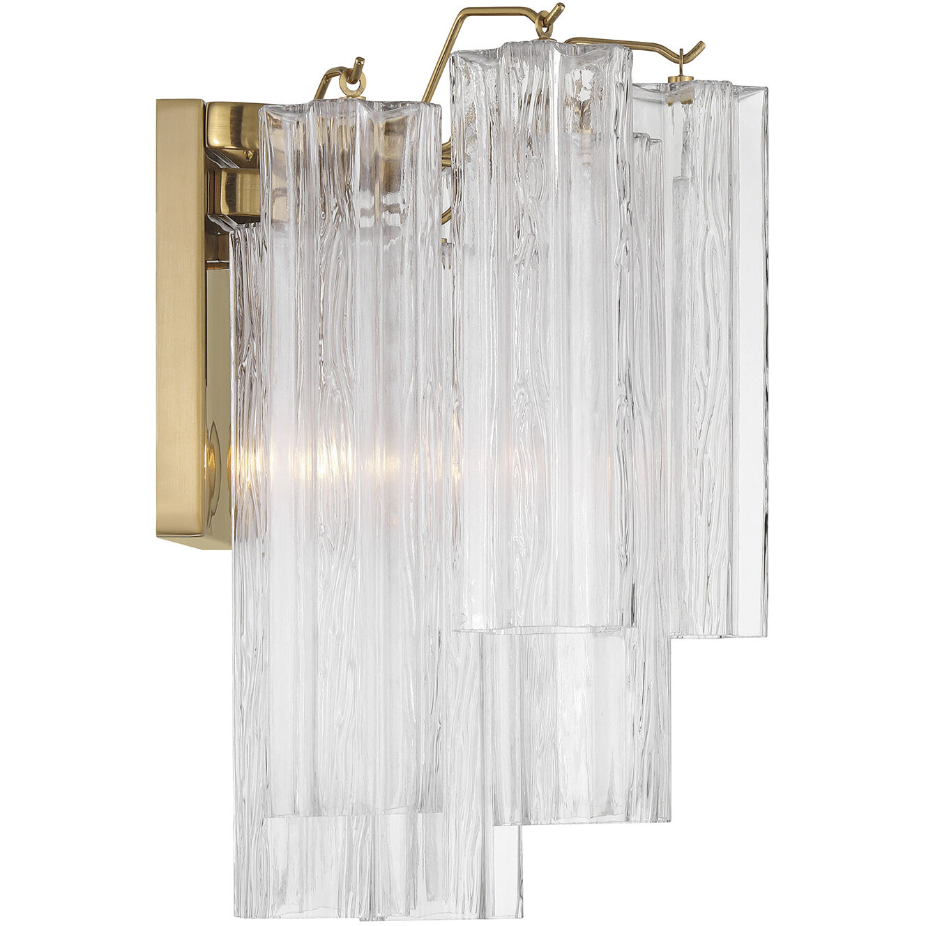 Addis Bath Wall Light in Tronchi Glass Clear