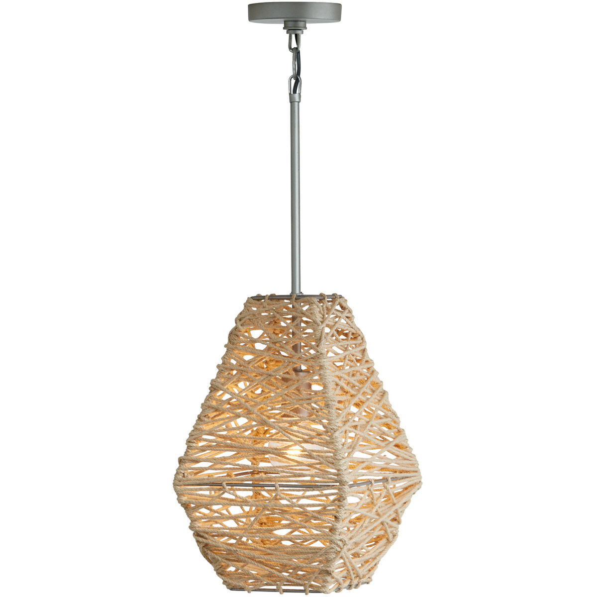 Finley 1 Light 10.5 inch Natural Jute and Grey Pendant Ceiling Light