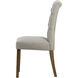 Tufted Back Natural Dining Chair in Smoke Gray