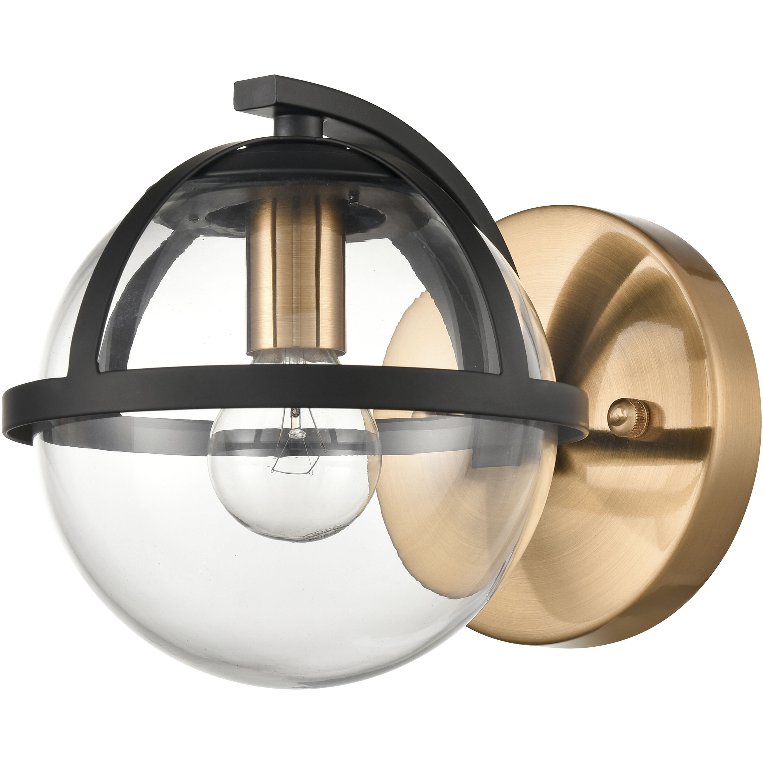 Davenay Vanity Light Wall Light in Satin Brass with Matte Black