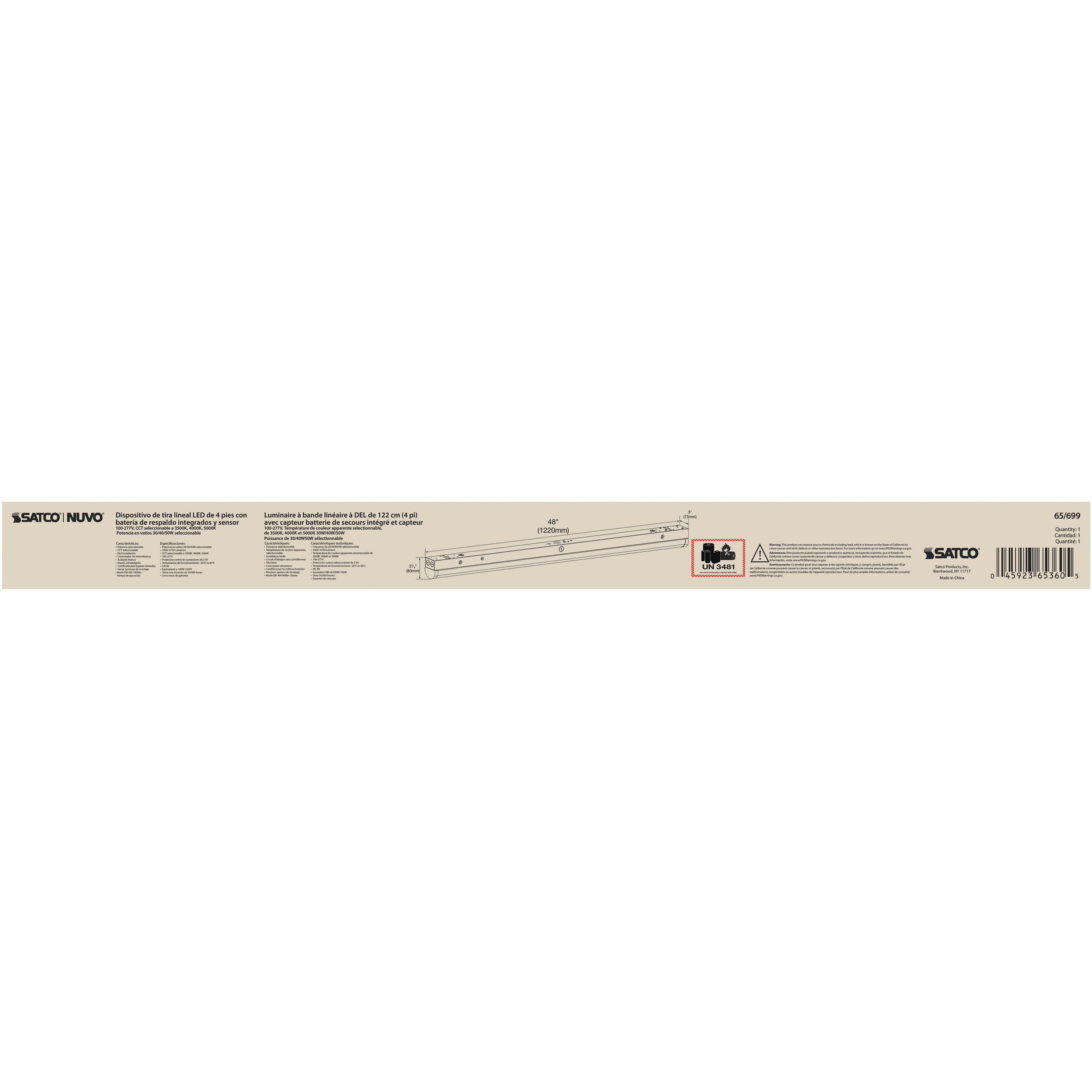 Brentwood LED 3 inch White Linear Strip Ceiling Light