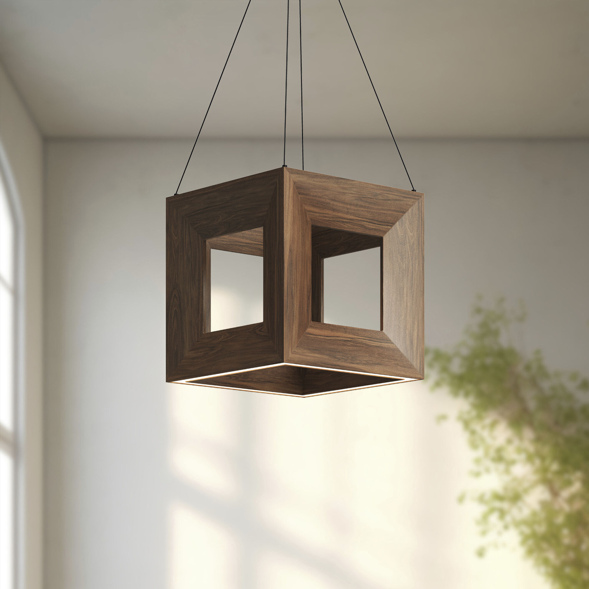 Morina LED 12 inch Walnut Pendant Ceiling Light
