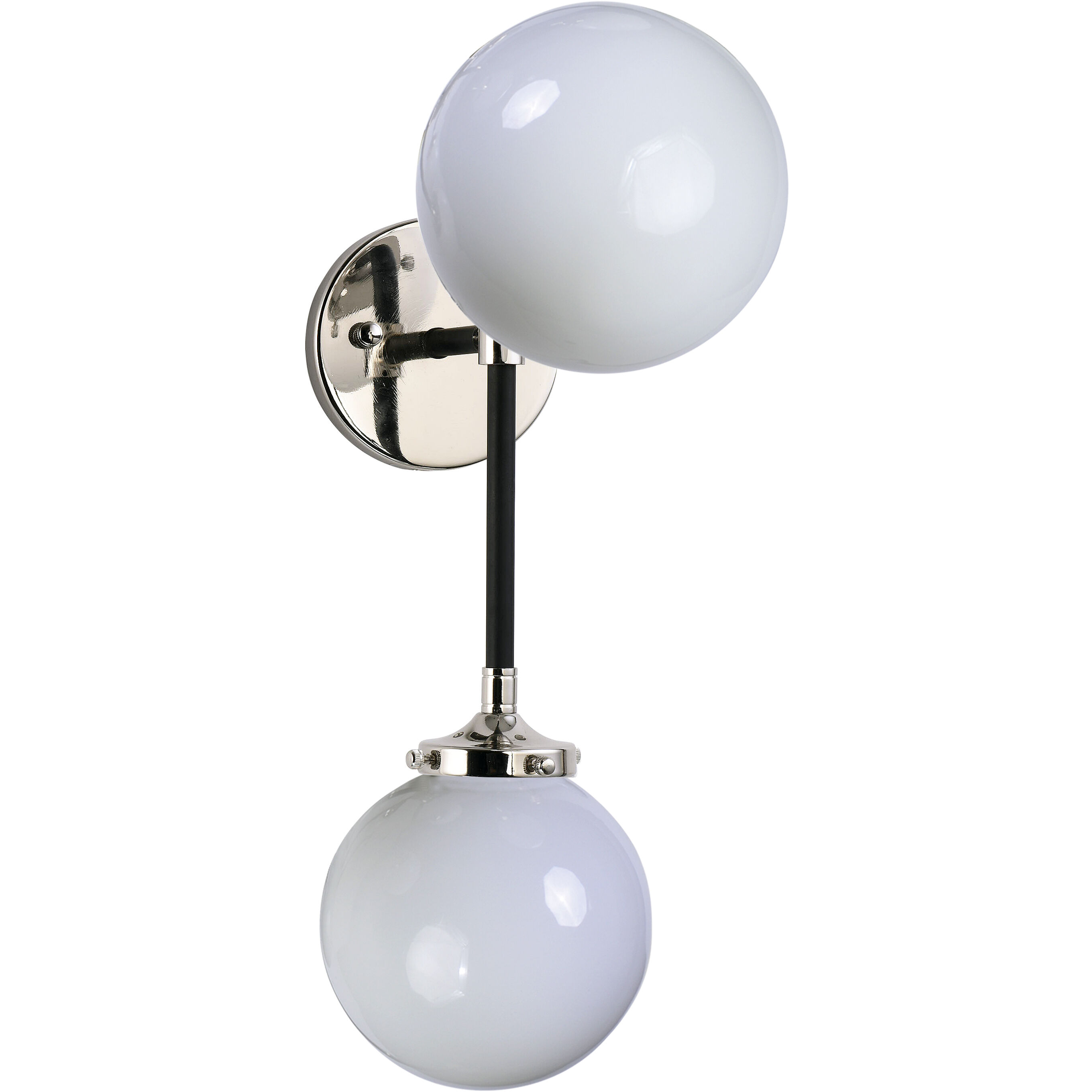 Atom 2 Light 6 inch Black/Polished Nickel Wall Sconce Wall Light