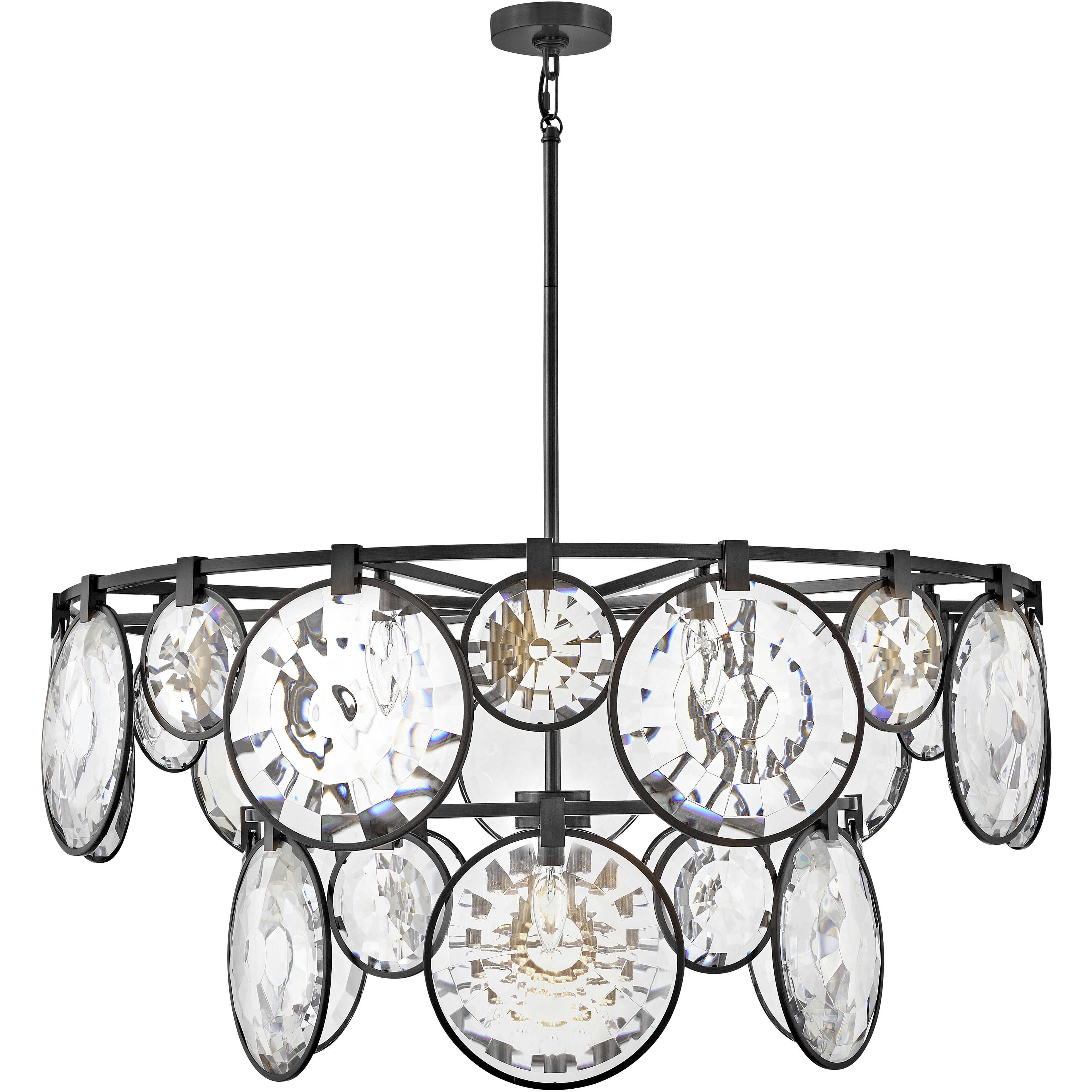 Nala LED 40 inch Black Chandelier Ceiling Light
