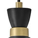 Simon LED 13 inch Black with Heritage Brass accents Pendant Ceiling Light, Semi-Flush Mount