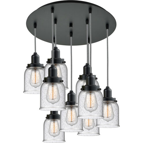 Whitney Small Bell 9 Light 18 inch Matte Black Multi-Pendant Ceiling Light, Whitney