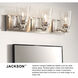 Jackson 4 Light 32.75 inch Brushed Nickel with Polished Antique Nickel Vanity Light Wall Light