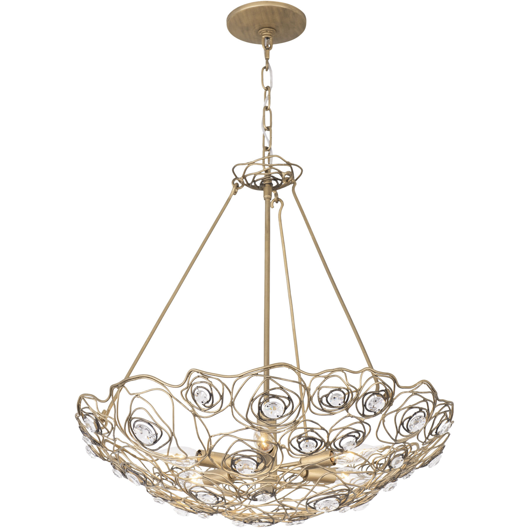 Ethereal Rose 6 Light 24 inch Havana Gold Ombre Pendant Ceiling Light
